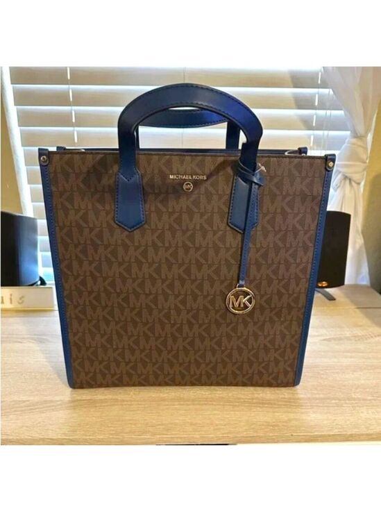 MICHAEL Michael Kors Handbags - NEW Large Michael Kors Maple brown tote bag River Blue handles & shoulder strap